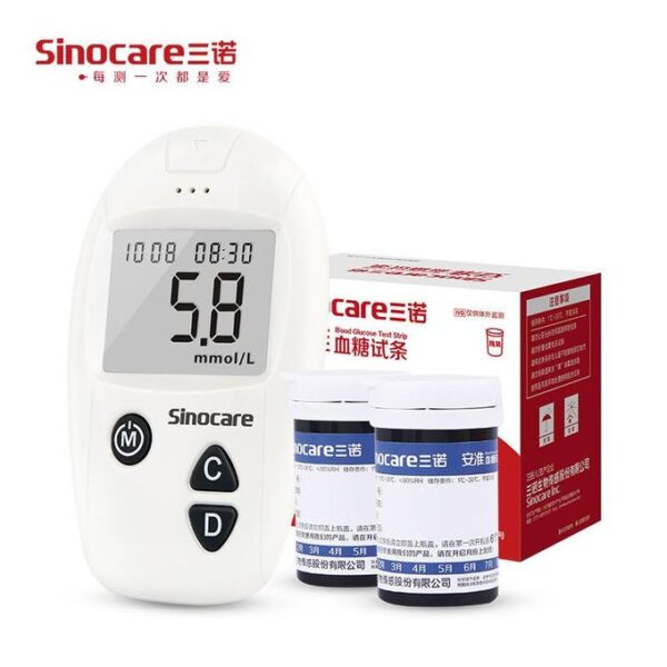 Sinocare Accu Blood Glucose Meter & Test  Strips & Lancets 50/100pcs Glucometer Kit  Diabetic Blood Sugar Meter Diabetes Tester